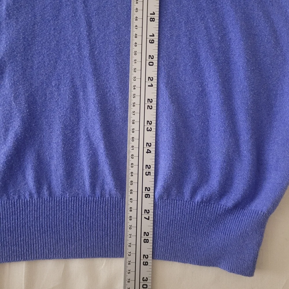 Peter Millar Mens XL Luxury Blend Cotton Cashmere 1/4 Zip Periwinkle Preppy Golf